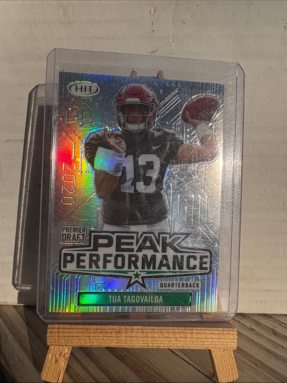 NFL Peak Performance Holographic Football Card - Green, Red, Black, White